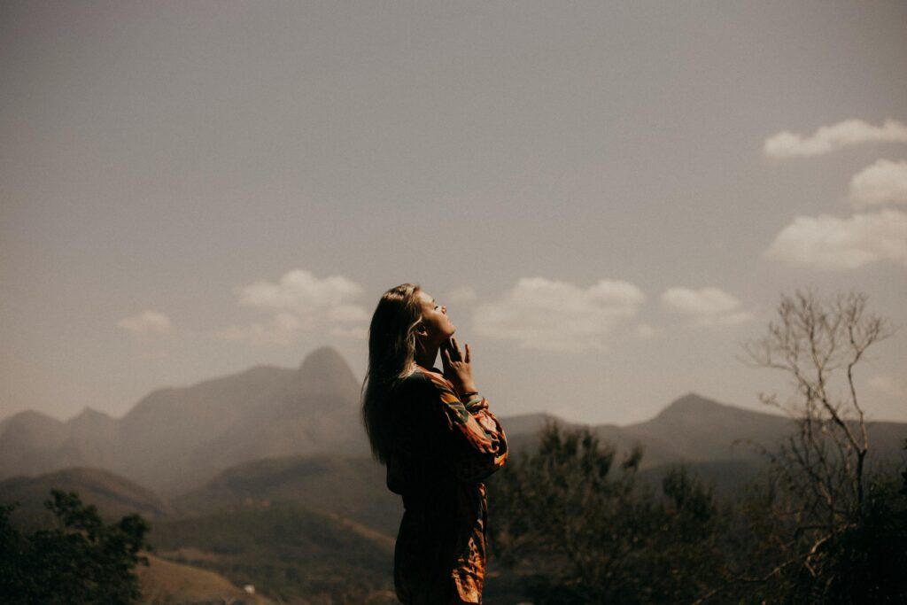 Woman relaxing outdoors